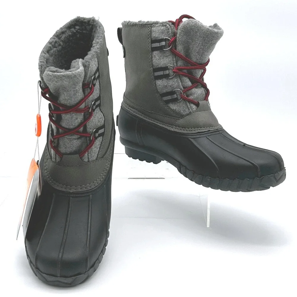 Sporto Size 6 Nina Waterproof‎ Duck Boots Winter Snow Booties NEW Gray Black $79